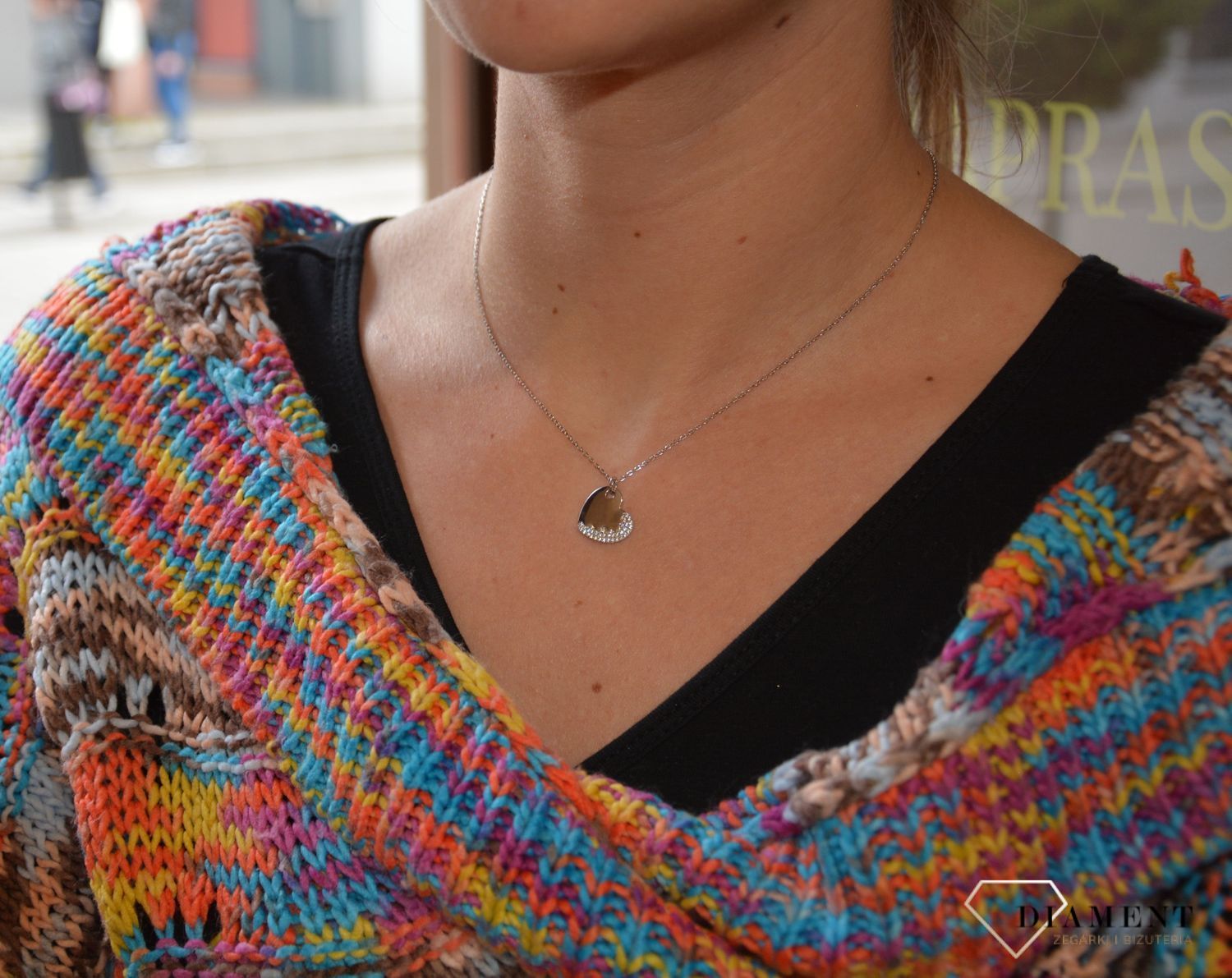 Naszyjnik serce z cyrkoniami białymi Dall'Acqua N YB 247 070.jpg